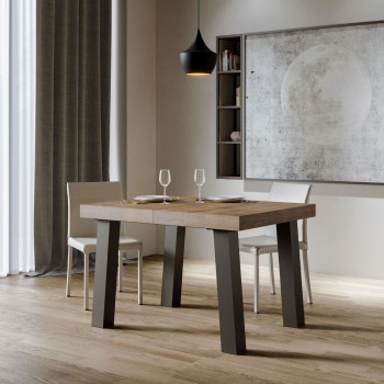 Bridge Table - Ausziehbarer Tisch 90x140/244 cm Bridge Weiße Esche Anthrazit Rahmen