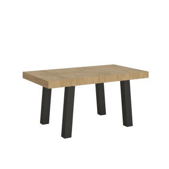 Bridge Table - Ausziehbarer Tisch 90x160/264 cm Bridge Weiße Esche Anthrazit Rahmen