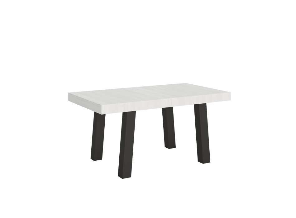 Bridge Table - Ausziehbarer Tisch 90x160/264 cm Bridge Weiße Esche Anthrazit Rahmen