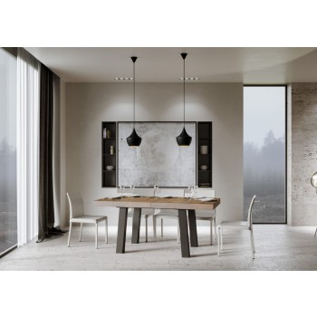 Bridge Table - Ausziehbarer Tisch 90x180/284 cm Bridge Weiße Esche Anthrazit Rahmen