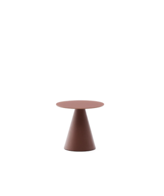 Wilshire Beistelltisch aus mattiertem Sicherheitsglas und lackiertem Stahl, Ø 35 cm