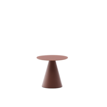 Wilshire Beistelltisch aus mattiertem Sicherheitsglas und lackiertem Stahl, Ø 35 cm