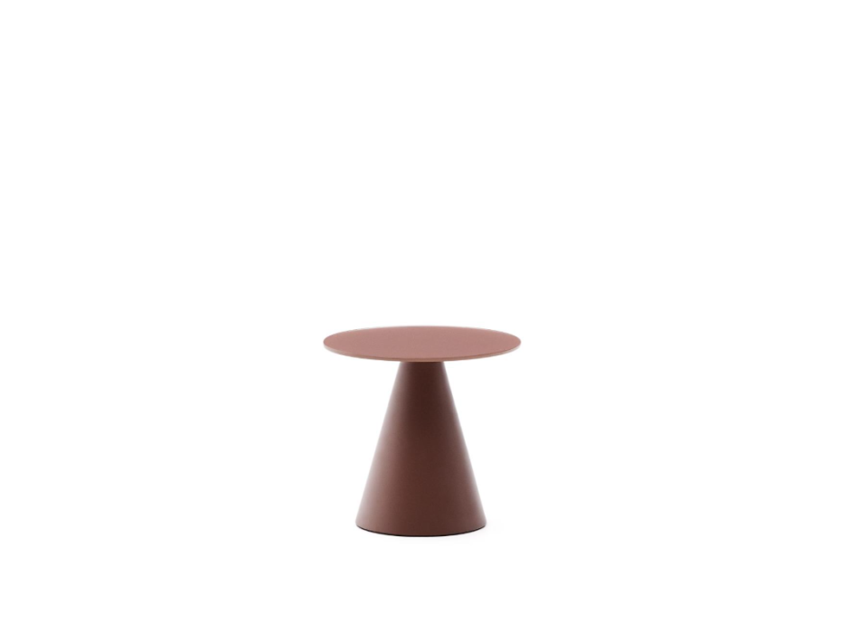 Wilshire Beistelltisch aus mattiertem Sicherheitsglas und lackiertem Stahl, Ø 35 cm