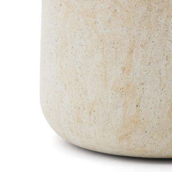 Drasi Beton-Beistelltisch mit Travertin-Effekt, Ø 60 cm