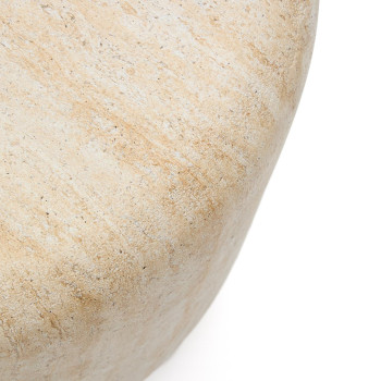 Drasi Beton-Beistelltisch mit Travertin-Effekt, Ø 60 cm