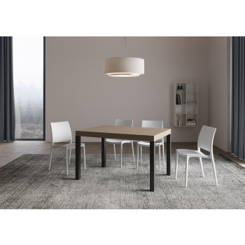 Everyday Premium Tisch mit anthrazitfarbenen Beinen D.90 - Ausziehbarer Tisch 90X140/400 cm Everyday Premium Weiße Esche mit anthrazitfarbenen Beinen