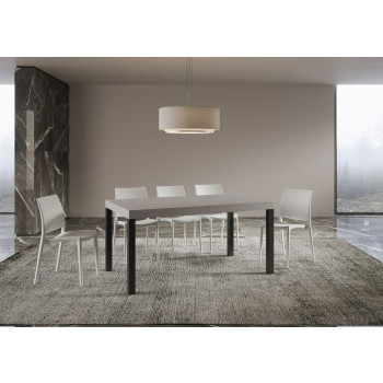 Everyday Premium Tisch mit anthrazitfarbenen Beinen D.90 - Ausziehbarer Tisch 90x160/264 cm Everyday Premium Weiße Esche mit anthrazitfarbenen Beinen
