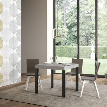 Everyday Premium Tisch mit anthrazitfarbenen Beinen D.90 - Ausziehbarer Tisch 90x90/246 cm Everyday Premium Weiße Esche mit anthrazitfarbenen Beinen