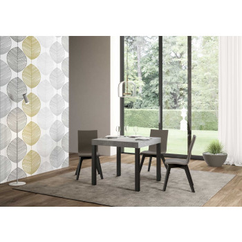 Everyday Premium Tisch mit anthrazitfarbenen Beinen D.90 - Ausziehbarer Tisch 90x90/246 cm Everyday Premium Weiße Esche mit anthrazitfarbenen Beinen