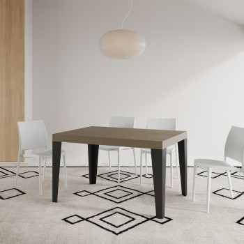 Flame Tisch mit anthrazitfarbenen Beinen D.90 - Ausziehbarer Tisch 140/244x90 cm Flame Weißesche mit anthrazitfarbenen Beinen