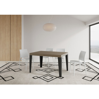Flame Tisch mit anthrazitfarbenen Beinen D.90 - Ausziehbarer Tisch 140/244x90 cm Flame Weißesche mit anthrazitfarbenen Beinen