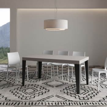 Flame Premium Tisch mit anthrazitfarbenen Beinen D.90 - Ausziehbarer Tisch 160/264x90 cm Flame Premium Weißesche mit anthrazitfarbenen Beinen