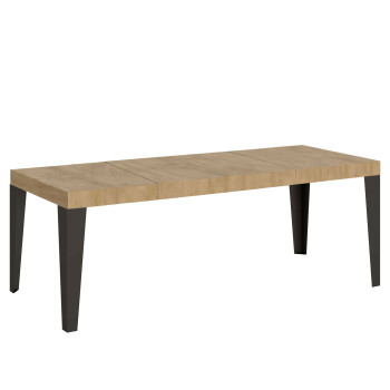 Flame Premium Tisch mit anthrazitfarbenen Beinen D.90 - Ausziehbarer Tisch 160/264x90 cm Flame Premium Weißesche mit anthrazitfarbenen Beinen