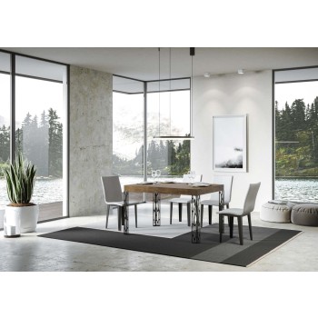 Ghibli Tisch - Ausziehtisch 90x130/234 cm Ghibli Weiße Esche Anthrazit Gestell