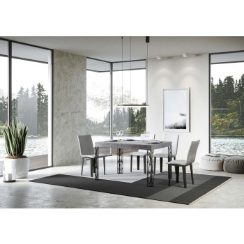 Ghibli Tisch - Ausziehtisch 90x130/234 cm Ghibli Weiße Esche Anthrazit Gestell