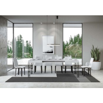 Ghibli Tisch - Ausziehtisch 90x140/244 cm Ghibli Weiße Esche Anthrazit Gestell