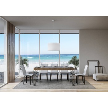 Ghibli Tisch - Ausziehtisch 90x160/264 cm Ghibli Weiße Esche Anthrazit Gestell