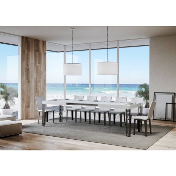 Ghibli Tisch - Ausziehtisch 90x180/284 cm Ghibli Weiße Esche Anthrazit Gestell