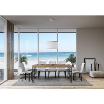 Ghibli Tisch - Ausziehtisch 90x180/284 cm Ghibli Weiße Esche Anthrazit Gestell