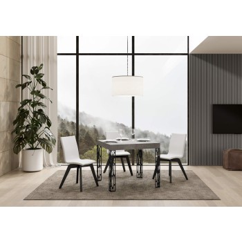 Ghibli Tisch - Ausziehtisch 90x90/246 cm Ghibli Weiße Esche Anthrazit Gestell