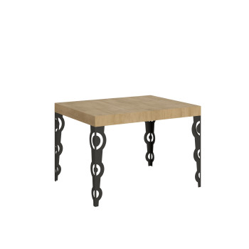 Karamay Tisch D.80 - Ausziehbarer Tisch 120/204x80 cm Karamay Weißesche mit anthrazitfarbenen Beinen