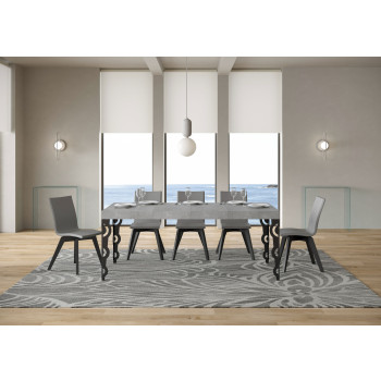 Karamay Premium Tisch mit anthrazitfarbenen Beinen D.90 - Ausziehbarer Tisch 140/400x90 cm Karamay Premium Weißesche mit anthrazitfarbenen Beinen