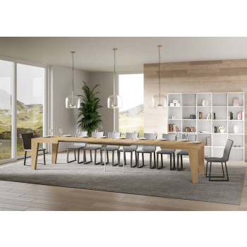 Naxy Tisch D.90 - Ausziehbarer Tisch 140/400x90 cm Naxy Weiße Esche