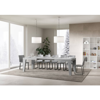 Naxy Tisch D.90 - Ausziehbarer Tisch 200/304x90 cm Naxy Esche weiß