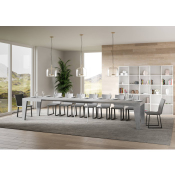 Naxy Tisch D.90 - Ausziehbarer Tisch 200/460x90 cm Naxy Esche weiß