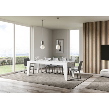 Naxy Premium Tisch D.90 - Ausziehbarer Tisch 120/224x90 cm Naxy Premium Esche weiß