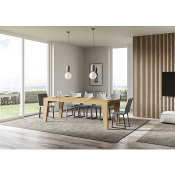 Naxy Premium Tisch D.90 - Ausziehbarer Tisch 140/244x90 cm Naxy Premium Esche weiß