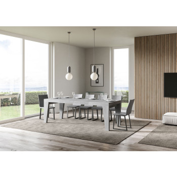 Naxy Premium Tisch D.90 - Ausziehbarer Tisch 140/244x90 cm Naxy Premium Esche weiß