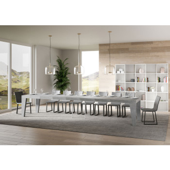 Naxy Premium Tisch D.90 - Ausziehbarer Tisch 180/440x90 cm Naxy Premium Esche weiß