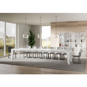 Naxy Premium Tisch D.90 - Ausziehbarer Tisch 180/440x90 cm Naxy Premium Esche weiß