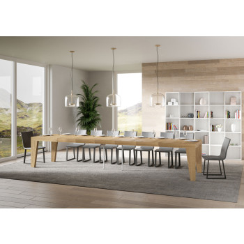 Naxy Premium Tisch D.90 - Ausziehbarer Tisch 200/460x90 cm Naxy Premium Esche weiß