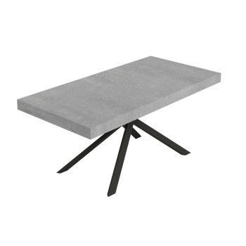 Niket Tisch mit anthrazitfarbenen Beinen D.90 - Niket ausziehbarer Tisch 90x180/284 cm aus weißer Esche mit anthrazitfarbenen Beinen