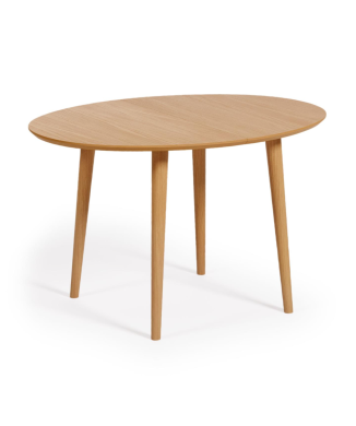 Oqui ausziehbarer ovaler Tisch aus Eichenfurnier Ø120