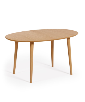Oqui ausziehbarer ovaler Tisch aus Eichenfurnier Ø140
