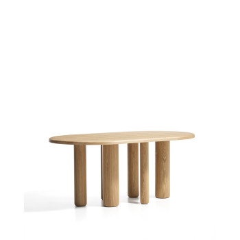 Ovaler Mailen-Tisch aus Esche mit Naturfinish, Ø 180 x 105 cm