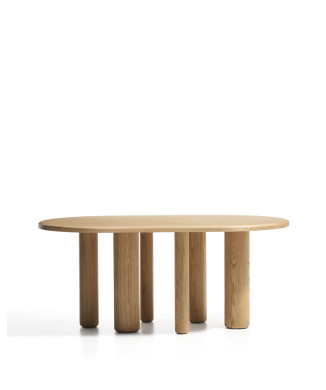 Ovaler Mailen-Tisch aus Esche mit Naturfinish, Ø 180 x 105 cm
