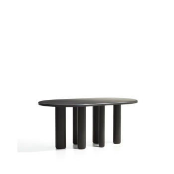 Ovaler Mailen-Tisch aus Esche mit dunkler Oberfläche, Ø 180 x 105 cm