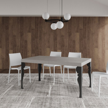 Paxon Tisch mit anthrazitfarbenen Beinen D.90 - Ausziehbarer Tisch 160/264x90 cm Paxon Weißesche mit anthrazitfarbenen Beinen