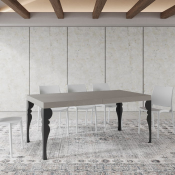 Paxon Tisch mit anthrazitfarbenen Beinen D.90 - Ausziehbarer Tisch 180/284x90 cm Paxon Weißesche mit anthrazitfarbenen Beinen