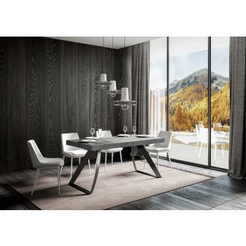 Proxy Anthrazit Tisch - Ausziehtisch 90x180/284 cm Proxy Weißesche Anthrazit Gestell