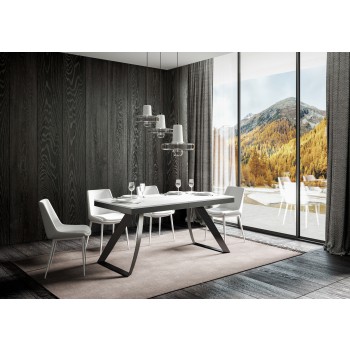 Proy Evolution Anthrazit Tisch - Ausziehbarer Tisch 90x160/264 cm Proxy Evolution Weiße Esche Anthrazit Rahmen