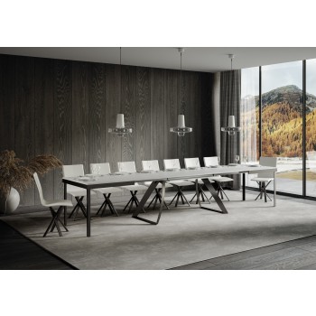 Proy Evolution Anthrazit Tisch - Ausziehbarer Tisch 90x160/420 cm Proxy Evolution Weiße Esche Anthrazit Rahmen