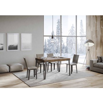 Rio Tisch - Ausziehtisch 90x130/234 cm Rio Weiß Esche Anthrazit Gestell