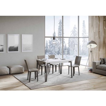 Rio Tisch - Ausziehtisch 90x130/234 cm Rio Weiß Esche Anthrazit Gestell