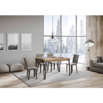 Rio Tisch - Ausziehtisch 90x130/234 cm Rio Weiß Esche Anthrazit Gestell