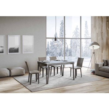 Rio Tisch - Ausziehtisch 90x130/234 cm Rio Weiß Esche Anthrazit Gestell